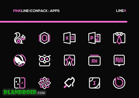PinkLine Icon Pack : LineX Pink Edition Apk