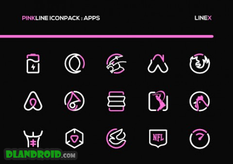 PinkLine Icon Pack : LineX Pink Edition Apk