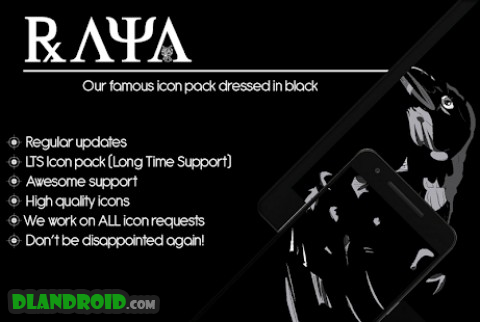 Raya Black Icon Pack - 100% Black Apk