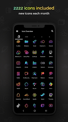 Retro Mode - Icon Pack (Neon) Apk Mod