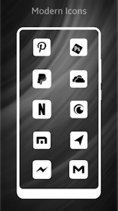 Miui 9 Dark White Amoled UI - Icon Pack Apk