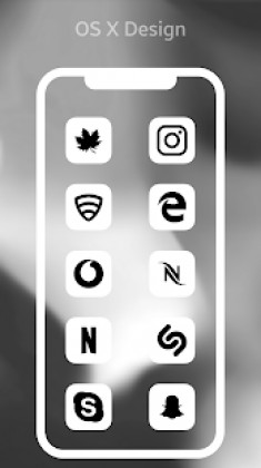 OS X 11 Dark White AMOLED UI - Icon Pack Apk