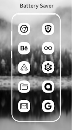 S9 / Note 8 Dark White AMOLED UI - Icon Pack Apk
