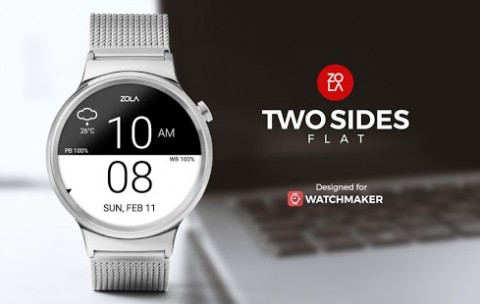 Two Sides Flat Watch Face Apk