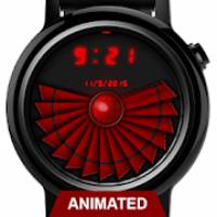 Watch Face: Cyber Red Tech - Wear OS Smartwatch Apk