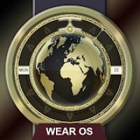 Watch Face Executive Gold Earth Wear OS Smartwatch Apk