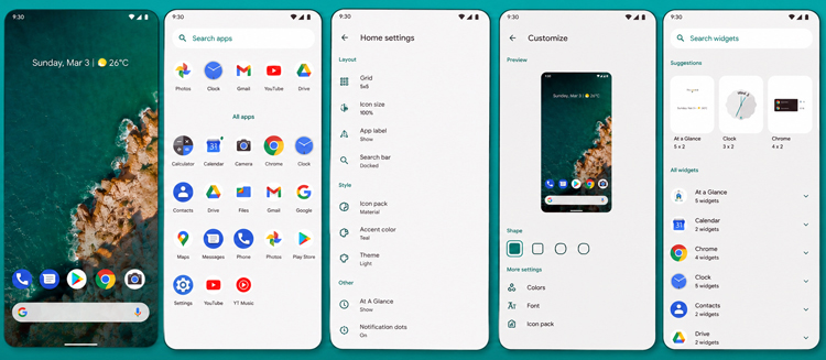 Material Pixel Launcher screenshots in app