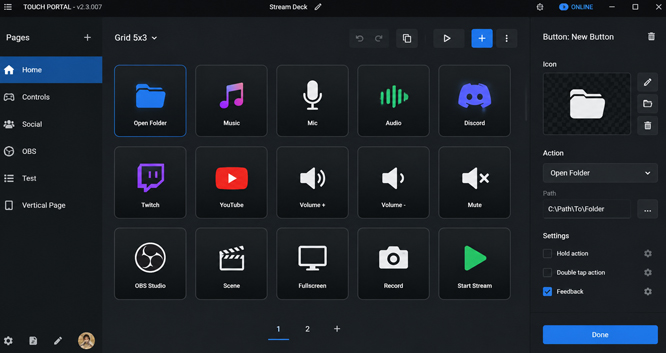 Touch Portal inapp