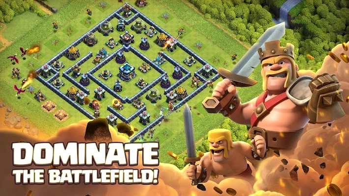 Clash of Clans gameplay with upgraded village and defenses