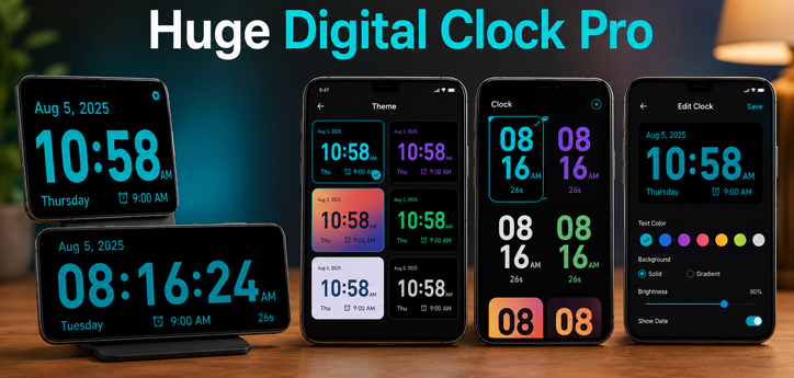Huge Digital Clock Pro interface