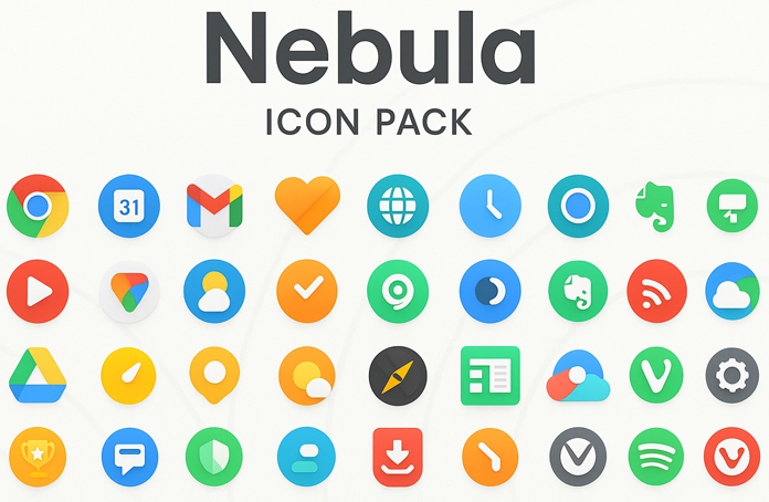 Nebula Icon Pack Screenshot 2 list of icons