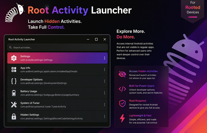 Root Activity Launcher Mod Apk Features