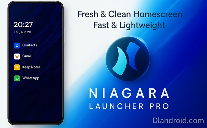 fresh and clean homescreen with Niagara Launcher