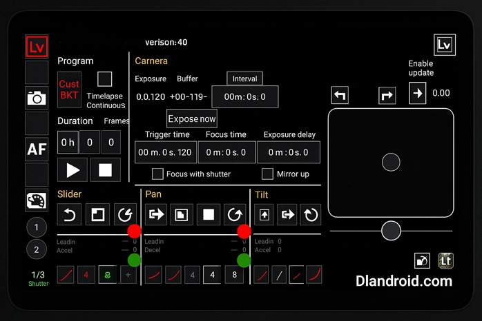 qDslrDashboard in-app Screenshot
