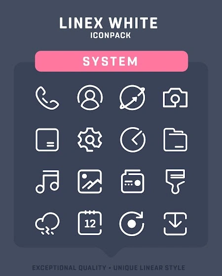 LineX White Icon Pack Icons list