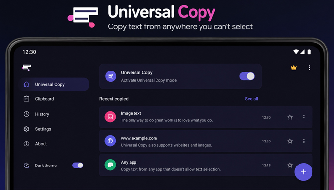 Universal Copy interface preview
