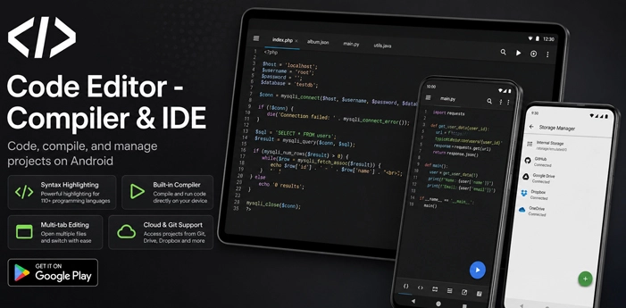 Code Editor - Compiler & IDE for Android