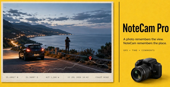 NoteCam Pro photo with location & time data